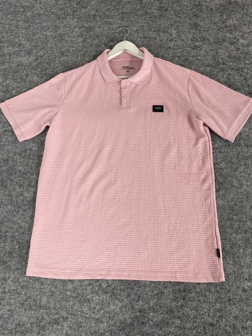 Jean Pascale Polo Shirt Mens Extra Large Pink XL Short Sleeve Casual Golf N57